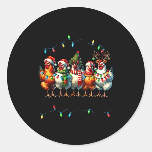 Making A List Chicken It Twice Christmas Xmas Chic Runder Aufkleber (Vorderseite)
