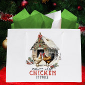 Making a List Chicken It Twice Country Christmas Große Geschenktüte