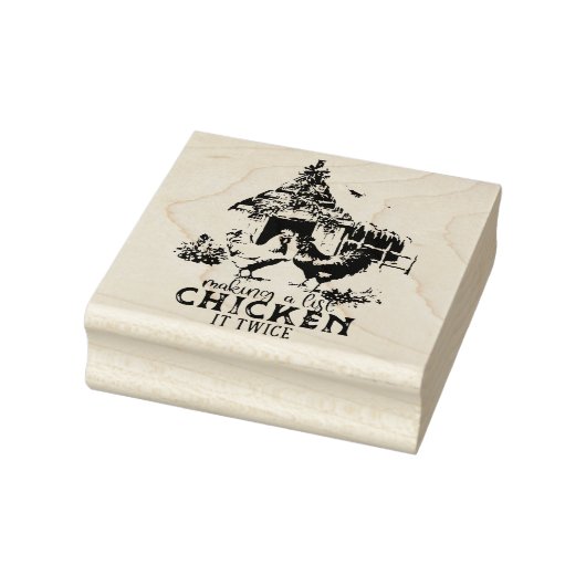 Making a List Chicken It Twice Country Christmas Gummistempel (Stempel)