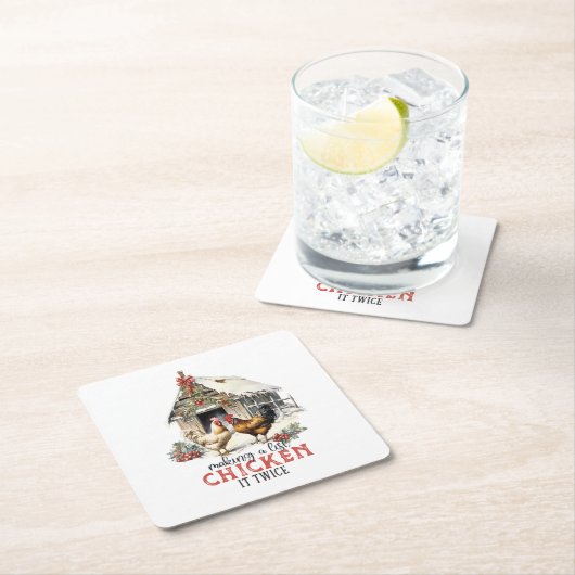 Making a List Chicken It Twice Country Christmas Rechteckiger Pappuntersetzer (Vor Ort)