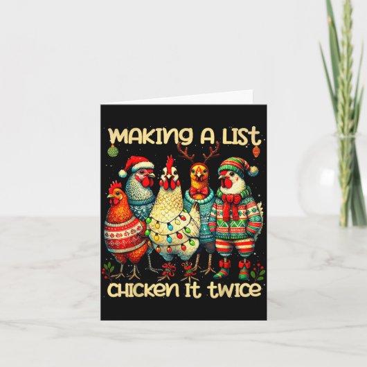 Making A List Chicken It Twice Funny Mama Chicken Karte (Vorderseite)
