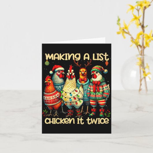 Making A List Chicken It Twice Funny Mama Chicken  Karte (Gelbe Blume)