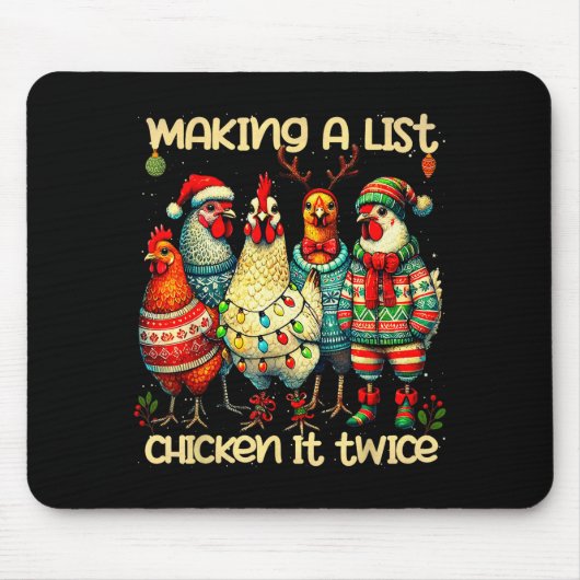 Making A List Chicken It Twice Funny Mama Chicken Mousepad (Vorne)