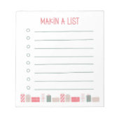 Making A List | Christmas Shopping Gift Notepad Notizblock (Vorderseite)