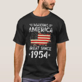 Making America Great Since 1954 USA Flag Retro Bir T-Shirt (Vorderseite)