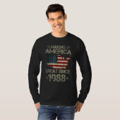 Making America Great Since 1988 USA Flag Retro Bir T-Shirt (Vorne ganz)
