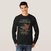 Making America Great Since 1993 USA Flag Retro Bir T-Shirt (Vorne ganz)