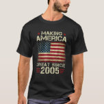 Making America Great Since 2005 Vintage Gifts 18Th T-Shirt<br><div class="desc">This is great 18th birthday gifts idea for men,  women and your dad,  grandpa,  mom,  wife,  mother,  husband,  boy,  girl who were born in 2005,  18 years old made in 2005,  18 year old birthday gifts for men,  women,  Awesome since 2005,  18 year old birthday gifts</div>
