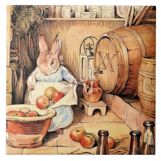 "Making Apple Cider" von Beatrix Potter Fliese (Vorderseite)
