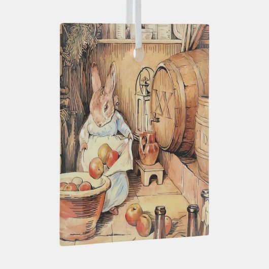 "Making Apple Cider" von Beatrix Potter Ornament Aus Glas (Vorderseite Rechts)