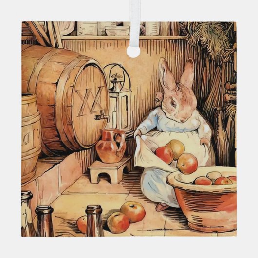 "Making Apple Cider" von Beatrix Potter Ornament Aus Glas (Rückseite)