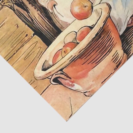 "Making Apple Cider" von Beatrix Potter Seidenpapier (Detail)