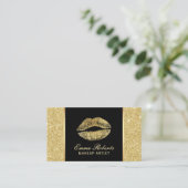 Making Artist Chic Lips Modern Gold Glitzer Visitenkarte (Stehend Vorderseite)