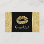 Making Artist Chic Lips Modern Gold Glitzer Visitenkarte (Vorderseite)