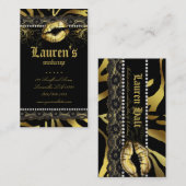 Making Artist Lips N Lace Gold Zebra Moderne Visitenkarte (Vorne/Hinten)