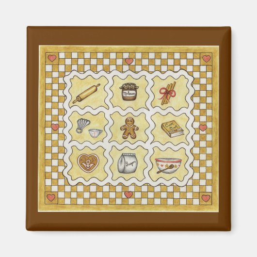 Making Gingerbrei Weihnachts Küche Magnet (Vorne)