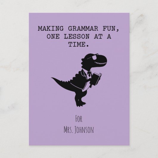 Making Grammar Fun One Lesson At A Time Postkarte (Vorderseite)