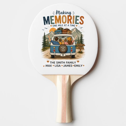 Making Memories One Mile at a Time | Custom Family Tischtennis Schläger (Vorderseite)