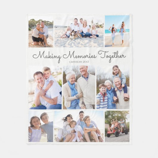 Making Memories Together Photo Collage Keepsake Fleecedecke (Vorderseite)