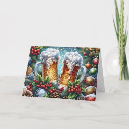 Making Spirits Bright Beer Mug Holiday Card Feiertagskarte
