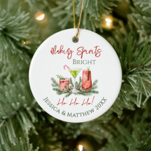 Making Spirits Bright Benutzerdefinierte Paare Fei Keramik Ornament