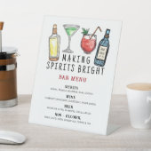 Making Spirits Bright Christmas Bar Menu Sign Sockelschild (In SItu)