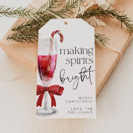 Making Spirits Bright Christmas Cocktail Gift Tag Geschenkanhänger
