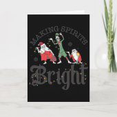 Making Spirits Bright Christmas Haunted Ghosts Karte (Vorderseite)