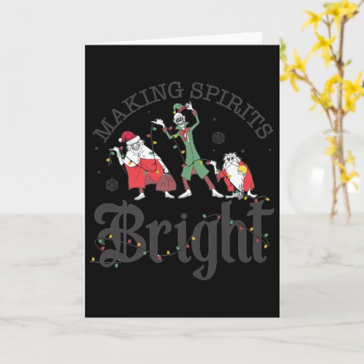 Making Spirits Bright Christmas Haunted Ghosts Karte (Gelbe Blume)