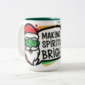 Making Spirits Bright Christmas Zweifarbige Tasse (Vorderseite Links)