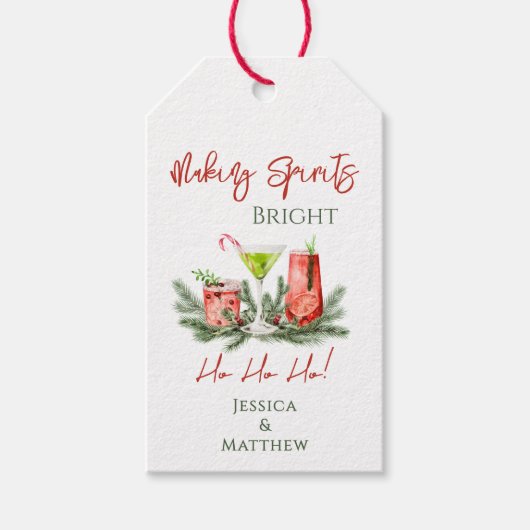 Making Spirits Bright Custom Couples Holiday Geschenkanhänger (Vorderseite)