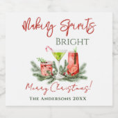 Making Spirits Bright Custom Holiday Alkoholflaschenetikett (Einzelnes Label)