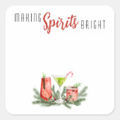 Making Spirits Bright DIY Festive Getränke Blanko Quadratischer Aufkleber (Vorderseite)