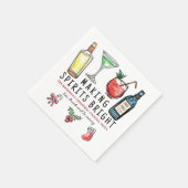 Making Spirits Bright Drinks Weihnachts-Cocktail Serviette (Ecke)