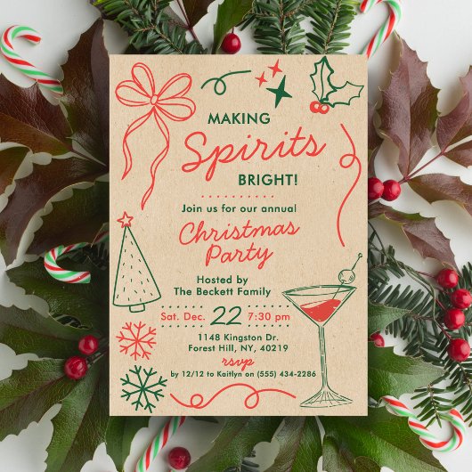 Making Spirits Bright | Festliche Cocktailparty Einladung