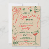Making Spirits Bright | Festliche Cocktailparty Einladung (Vorderseite)