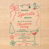 Making Spirits Bright | Festliche Weihnachtsfeier Acryleinladungen (Vorderseite)