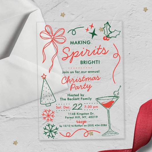 Making Spirits Bright | Festliche Weihnachtsfeier Acryleinladungen