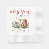 Making Spirits Bright Frohe Weihnachten Cocktail Serviette (Vorderseite)