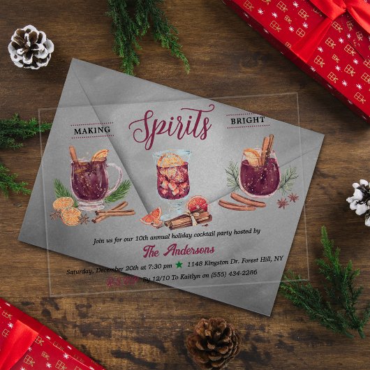Making Spirits Bright | Holiday Cocktail Party Acryleinladungen