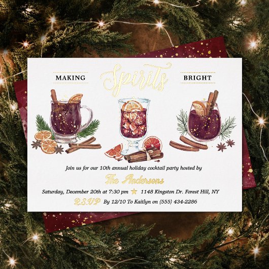 Making Spirits Bright | Holiday Cocktail Party Folieneinladung