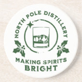 Making Spirits Bright North Pole Distillery Green Getränkeuntersetzer (Vorne)