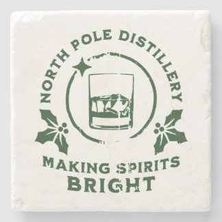 Making Spirits Bright North Pole Distillery Green Steinuntersetzer