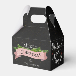 Making Spirits Bright Schwarze Elegante Weihnachte Geschenkschachtel