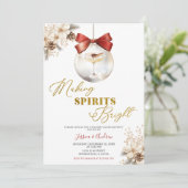Making Spirits Bright Winter Bauble Cocktail Party Einladung (Stehend Vorderseite)