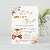Making Spirits Bright Winter Floral Cocktail Party Einladung (Stehend Vorderseite)