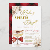 Making Spirits Bright Winter Floral Cocktail Party Einladung (Vorne/Hinten)