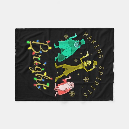 Making Srits Bright Christmas Retro Groovy Christm Fleecedecke (Vorderseite (Horizontal))