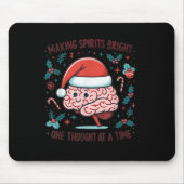 Making Srits Bright Funny Brain Christmas Mental H Mousepad (Vorne)