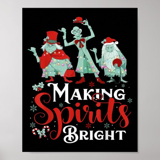 Making Srits Bright Funny Retro Ghost Christmas Co Poster (Vorne)